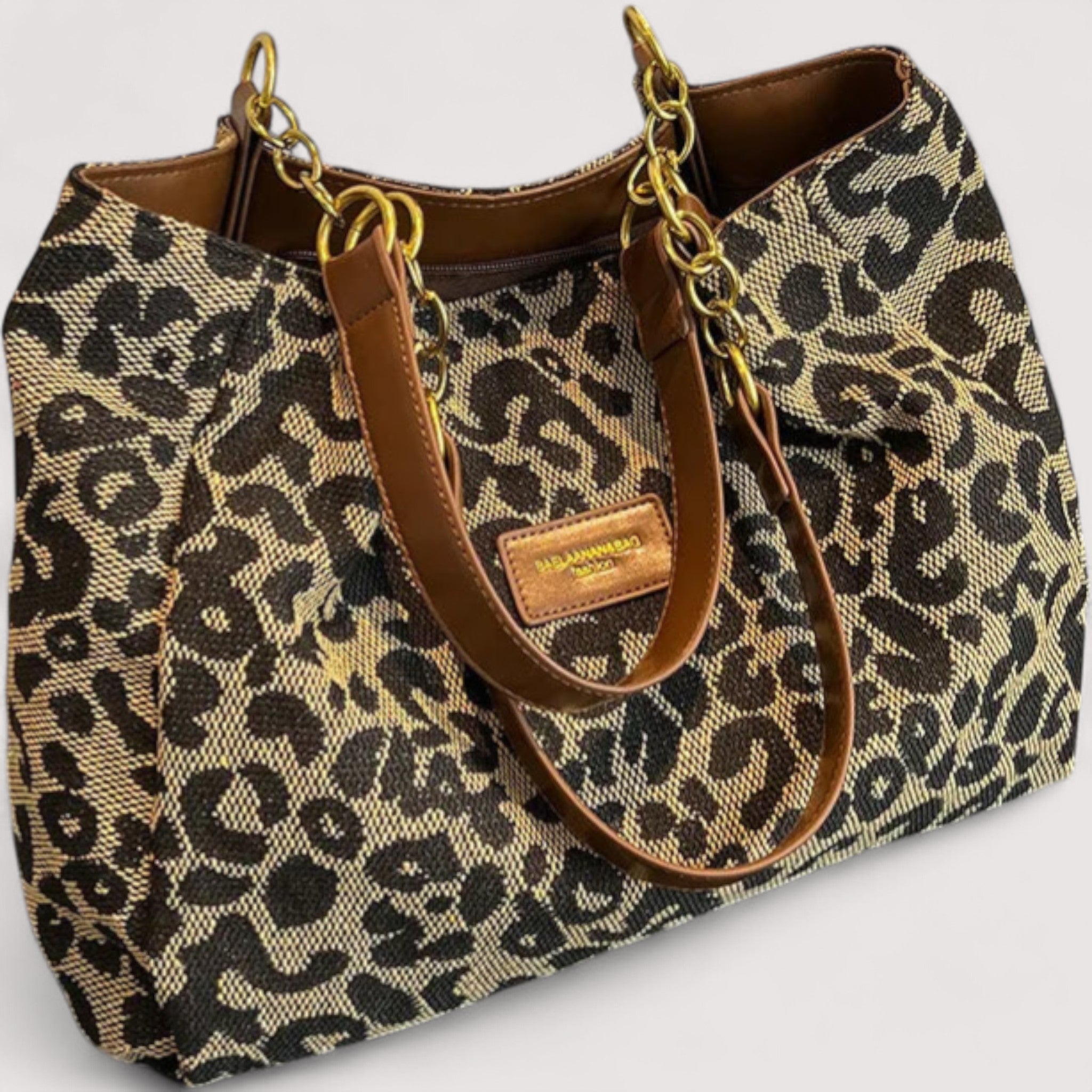 Sarah - Leopard Canvas Tote Bag