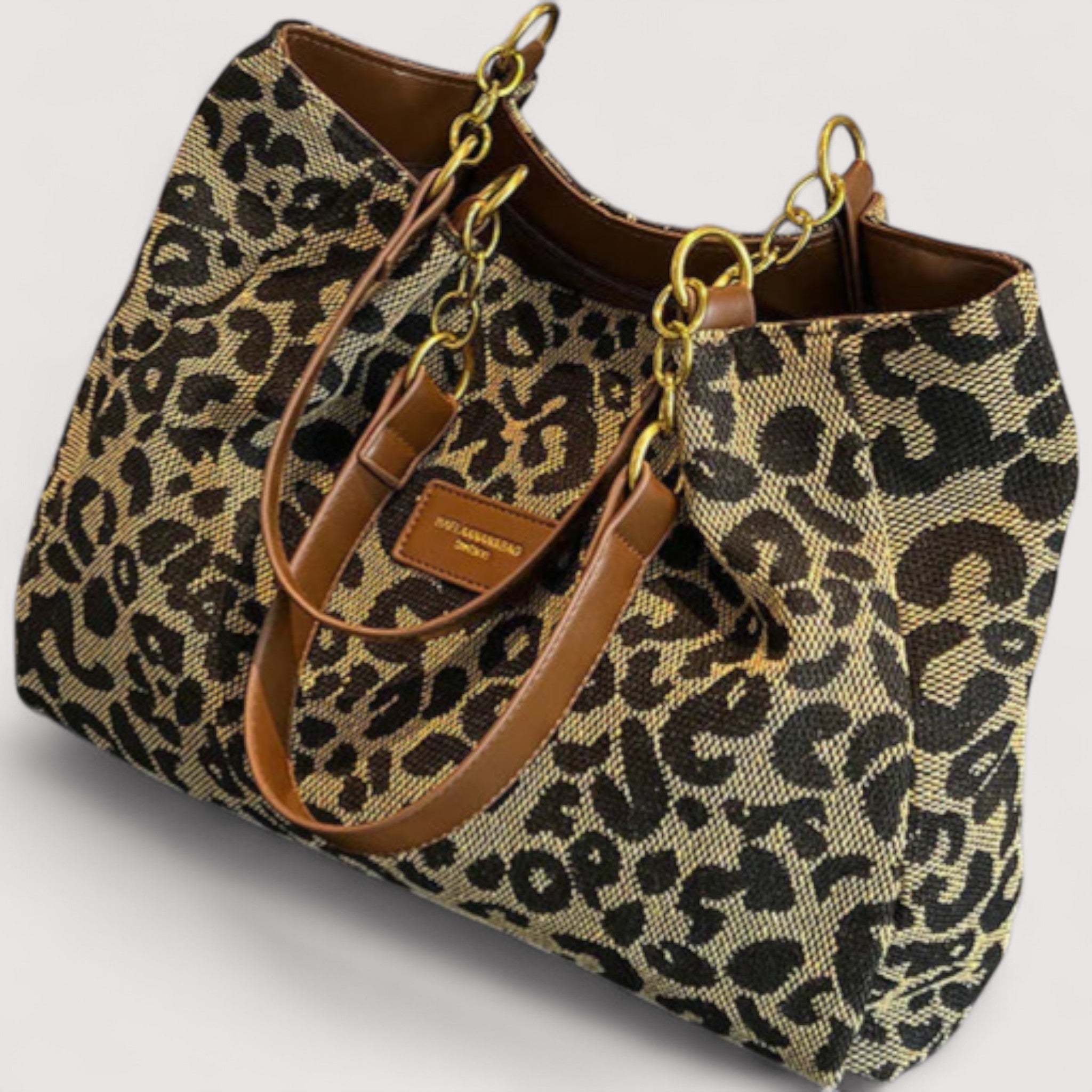 Sarah - Leopard Canvas Tote Bag