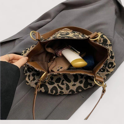 Sarah - Leopard Canvas Tote Bag