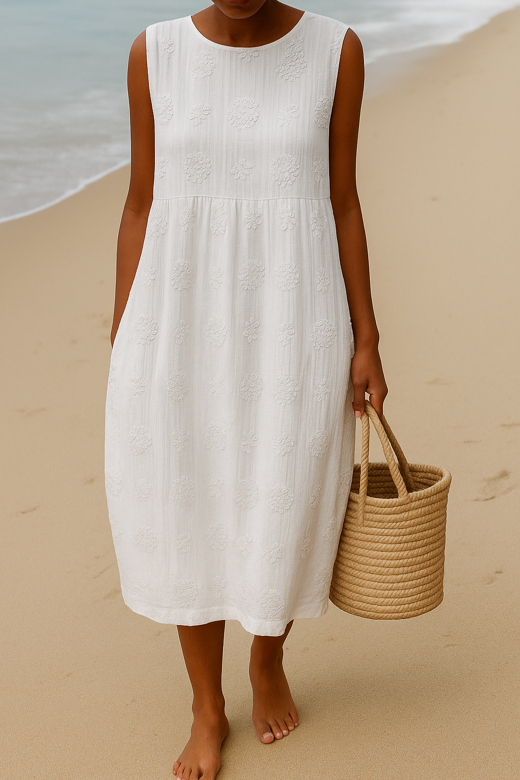 MIA™ – Floral Linen-Cotton Midi Dress