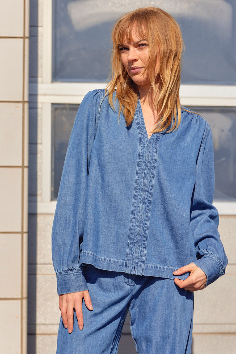 Agnes Blouse | Blå | Bluse fra Statebird