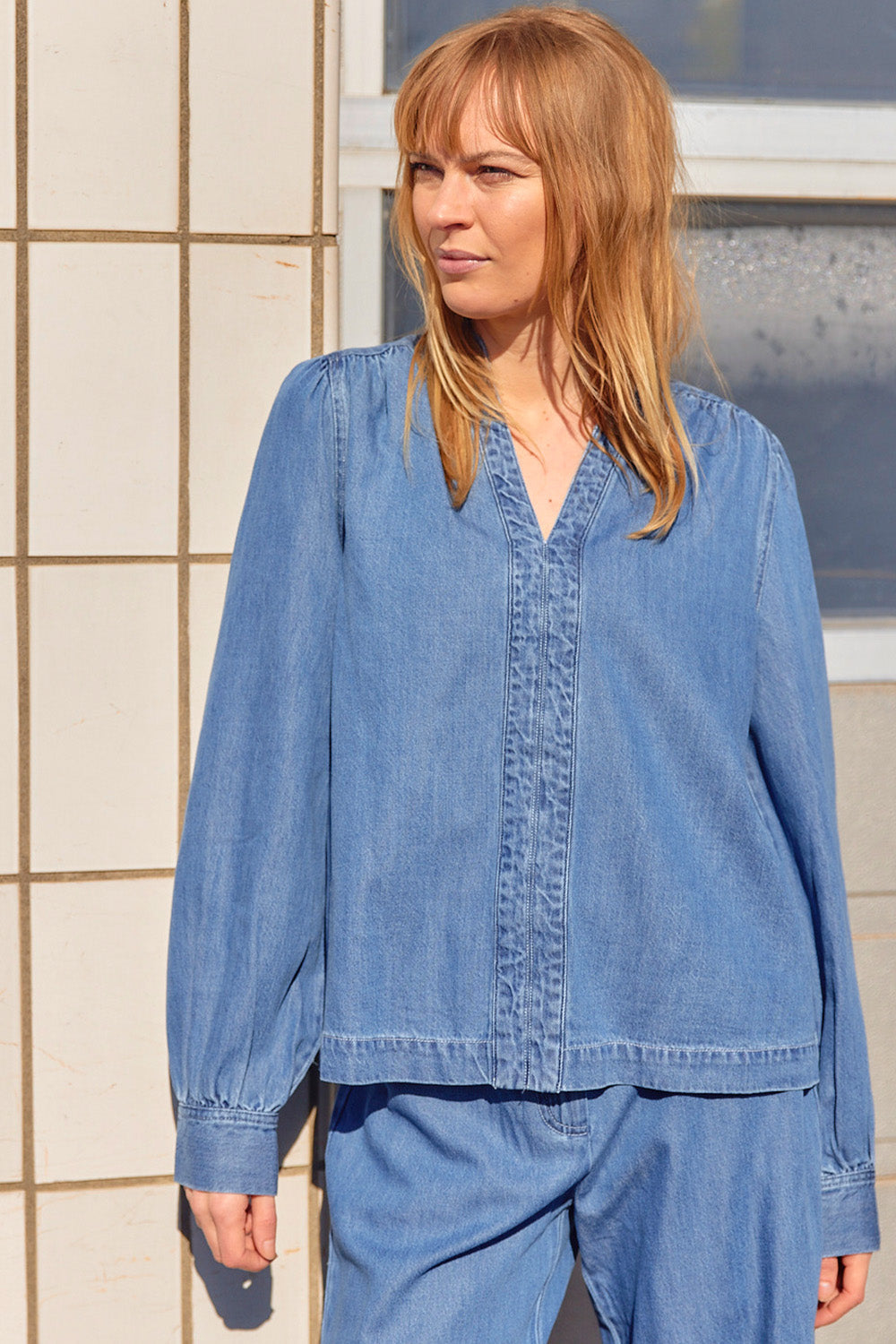 Agnes Blouse | Blå | Bluse fra Statebird